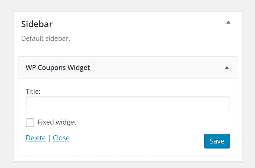 wordpress widget coupons