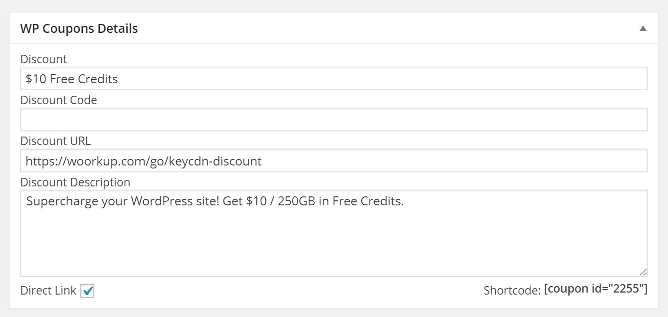 wp coupons details