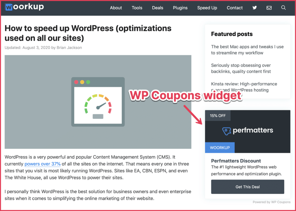 WP Coupons widget