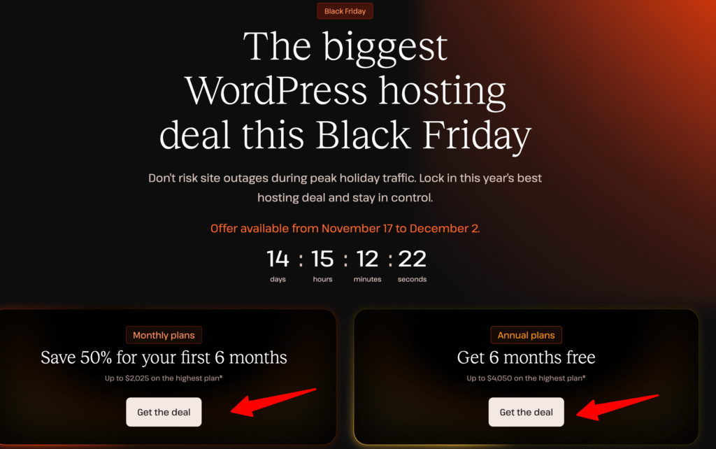 Kinsta Black Friday Offer Page