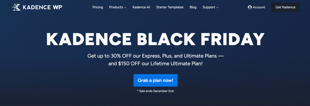 kadence wp black friday