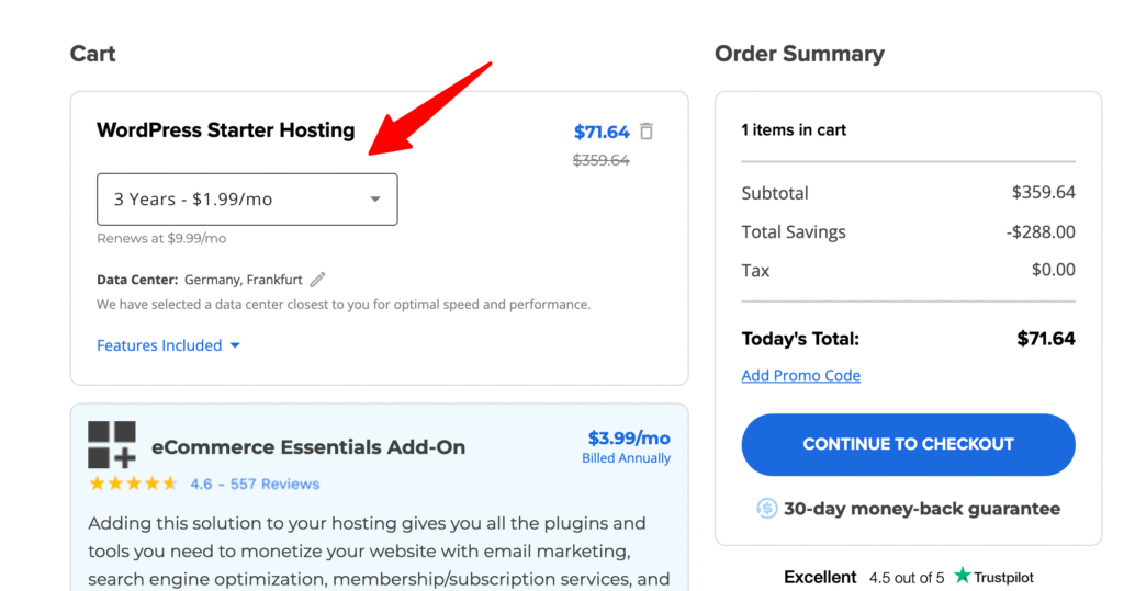 Choose a Bluehost Hosting Plan