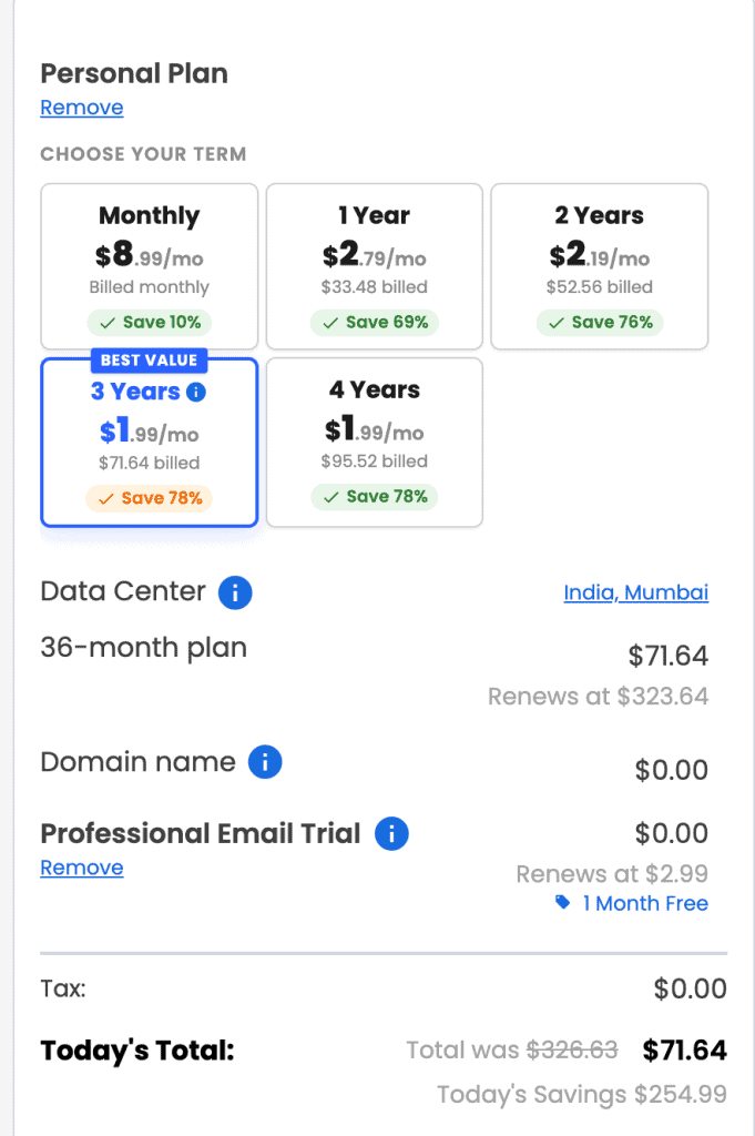Choose a Bluehost Hosting Plan