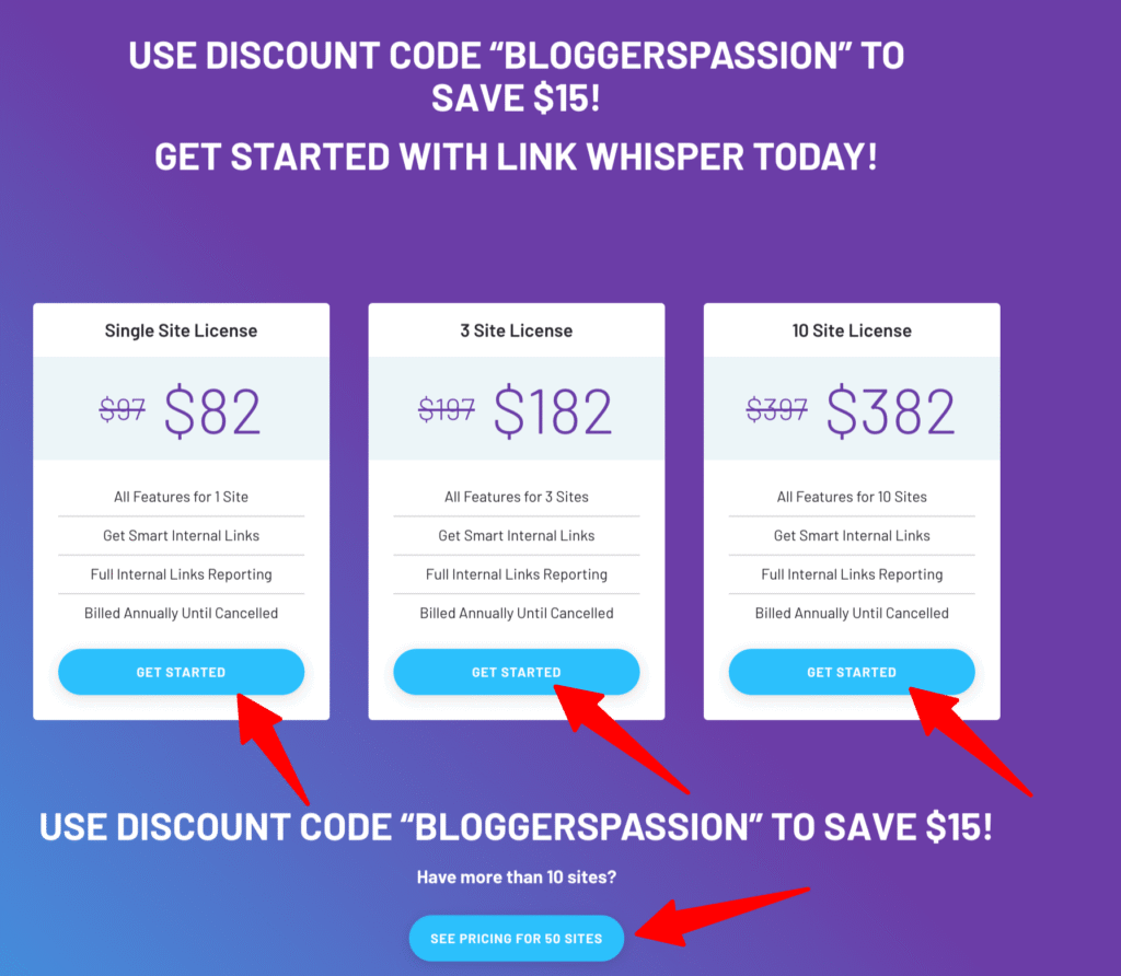 Step 2- Pick Your Link Whisper License
