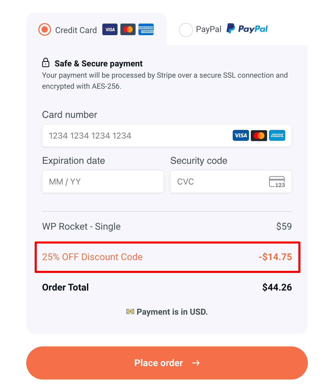 wp rocket discount applied successfully