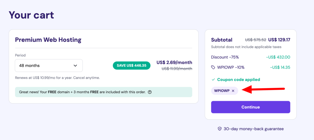 activating hostinger discount