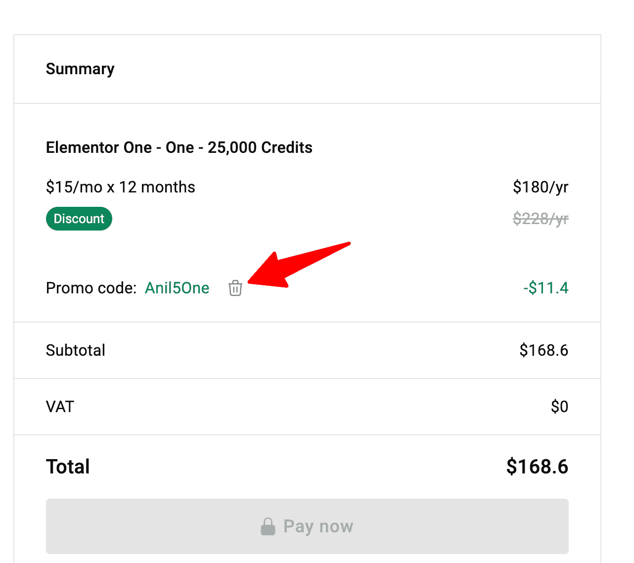 redeem a elementor discount code