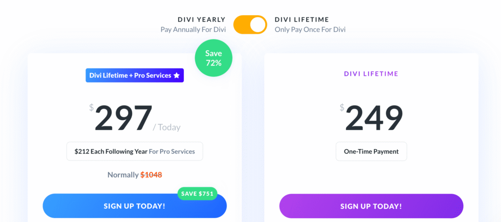 divi lifetime discounted plans