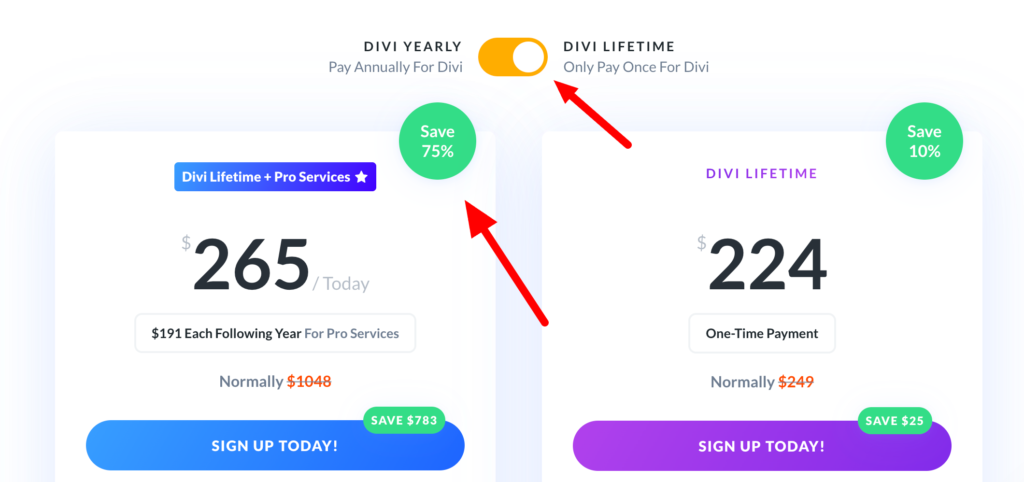 divi lifetime discounted plans