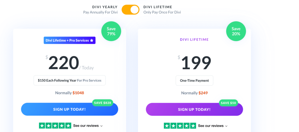 divi lifetime discounted plans