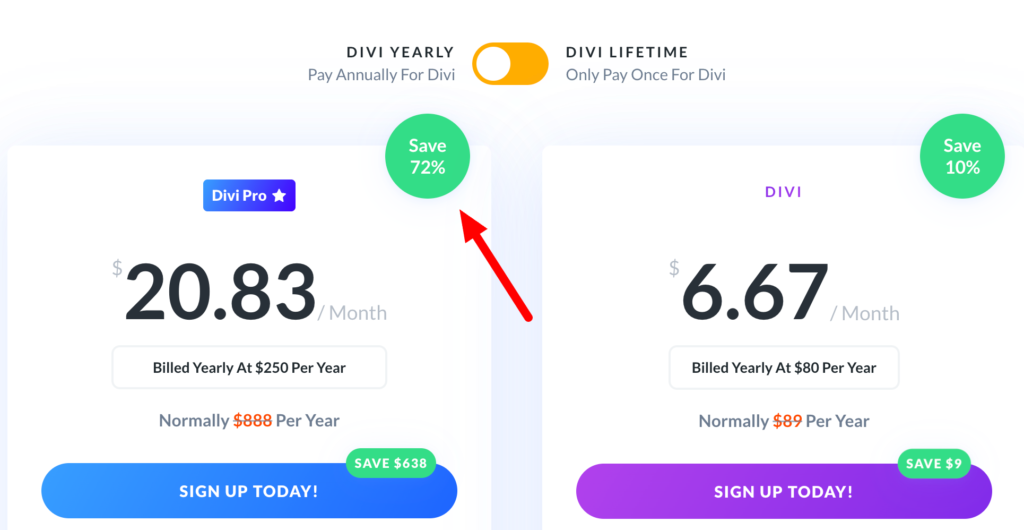 divi plans after discount