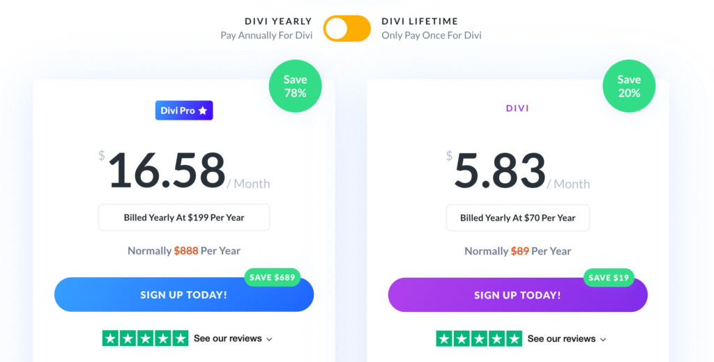 divi plans after discount