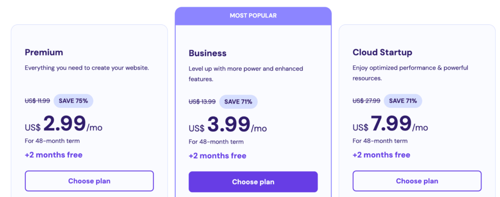 pick your preferred hostinger plan