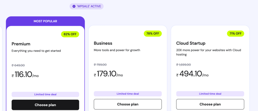 pick your preferred hostinger plan