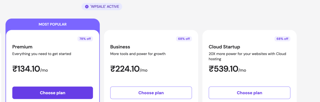 pick your preferred hostinger plan