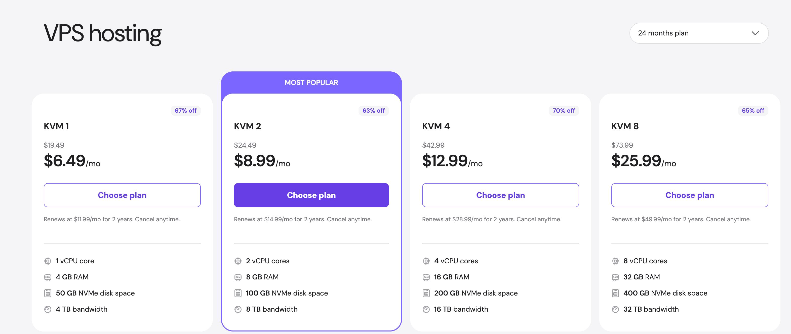 choose a hostinger vps plan