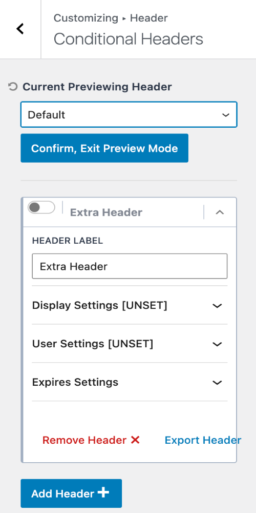 Kadence Conditional Headers