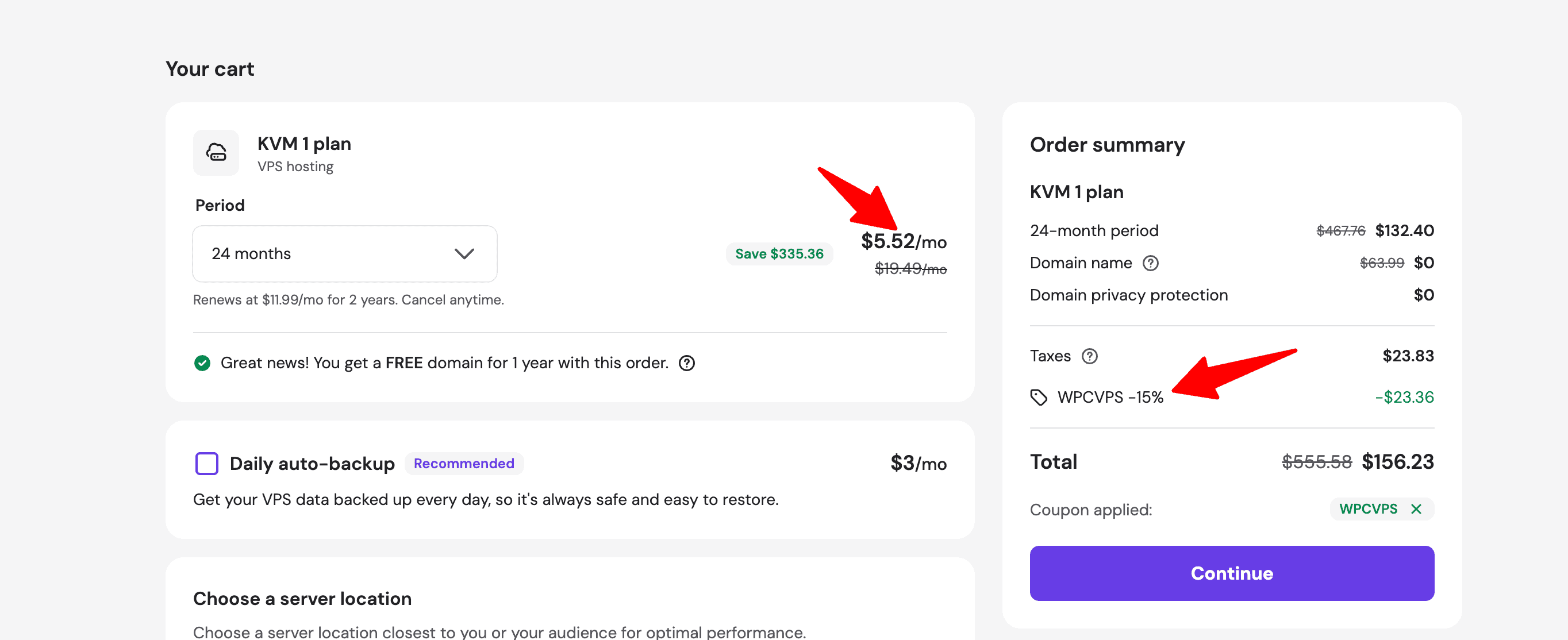 use the code WPCVPS to claim the discount on Hostinger VPS plans