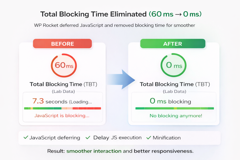 Eliminating Total Blocking Time with WP Rocket