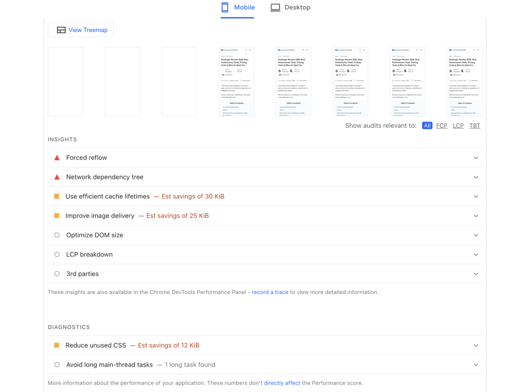 Errors and problems shown by Google Page Speed (After)