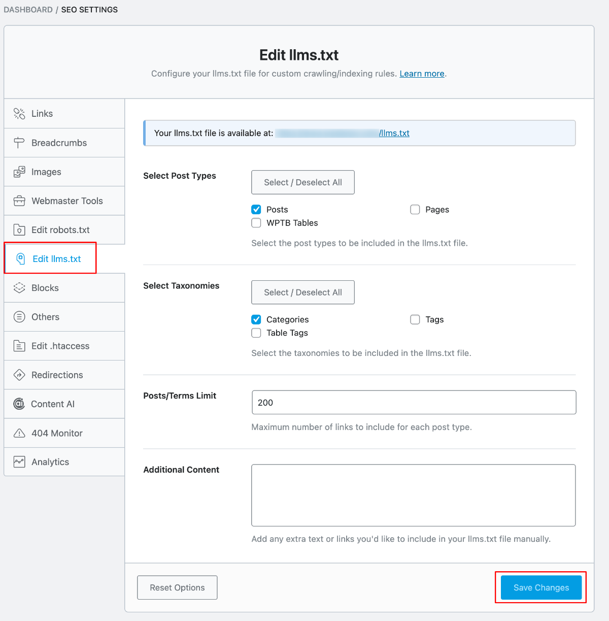 llms.txt file for AI 
