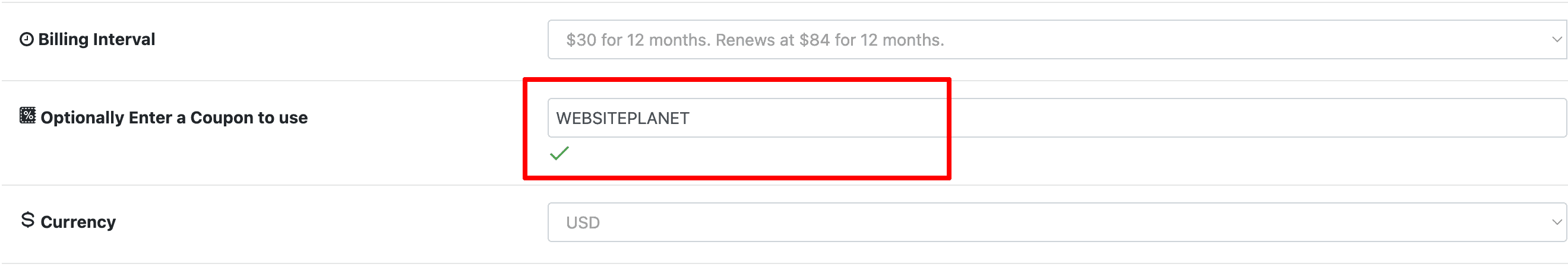 Apply the Interserver Promo Code