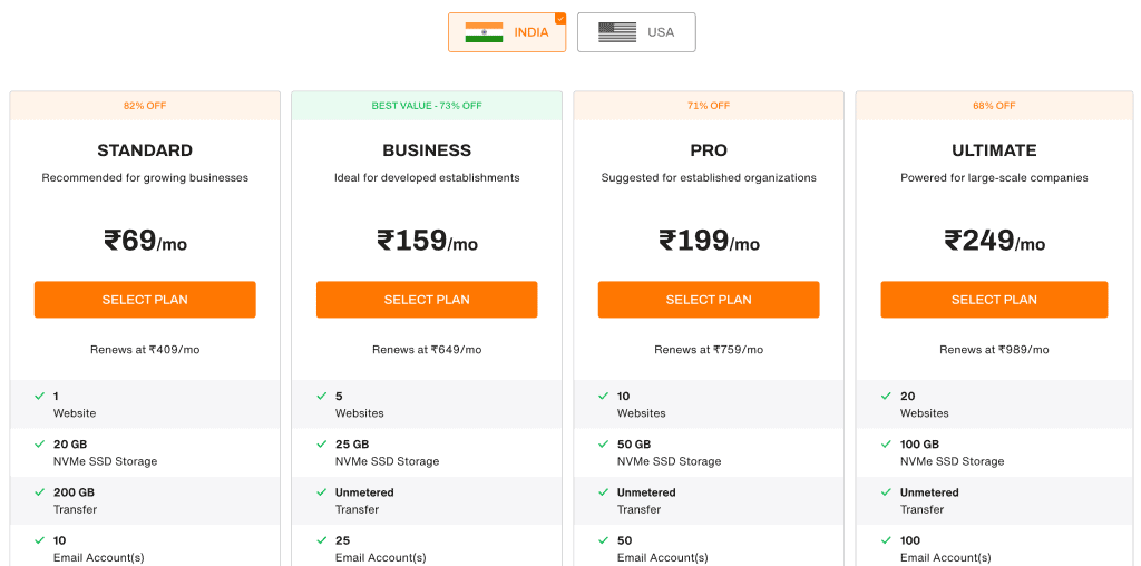 select a bigrock discounted plan