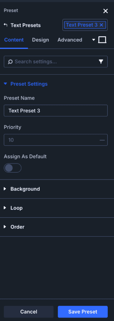 Divi Theme Global Presets