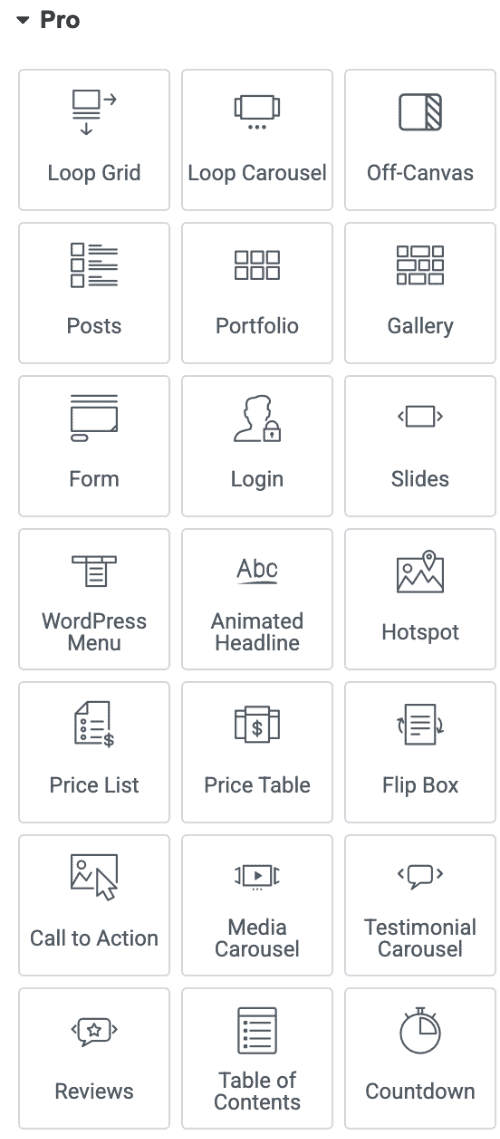 Elementor Premium Features Elementor Pro Features